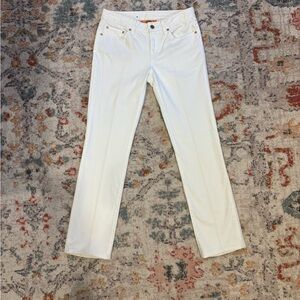 Tory Burch White Straight Leg Jeans